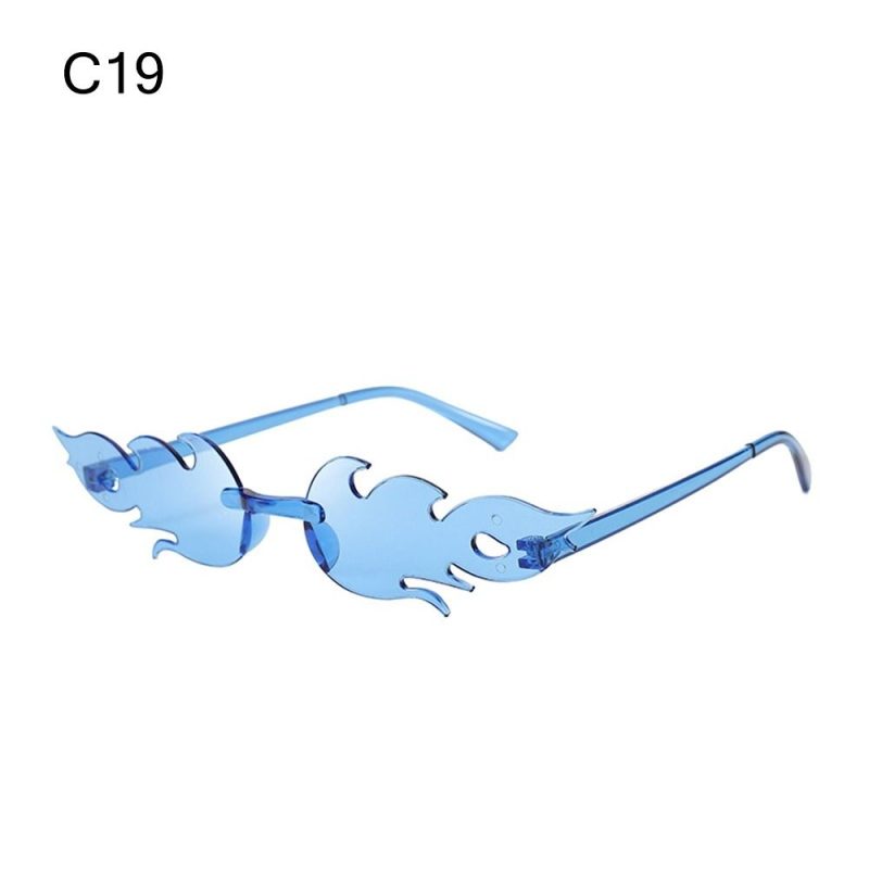 Fire Flame Sunglasses Women Designer Rimless One Piece Sun Glasses 2025 Trending gafas UV400 Shades Candy Color Party Eyewear - Image 25