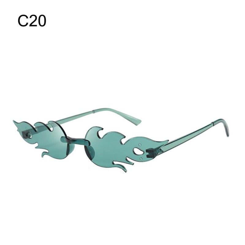 Fire Flame Sunglasses Women Designer Rimless One Piece Sun Glasses 2025 Trending gafas UV400 Shades Candy Color Party Eyewear - Image 26