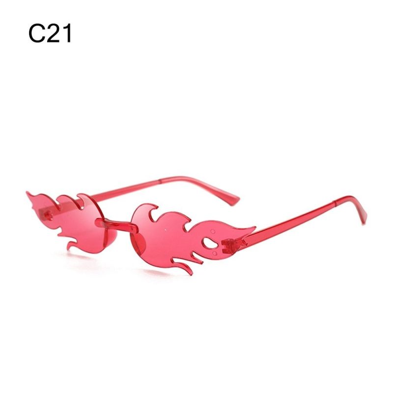 Fire Flame Sunglasses Women Designer Rimless One Piece Sun Glasses 2025 Trending gafas UV400 Shades Candy Color Party Eyewear - Image 27