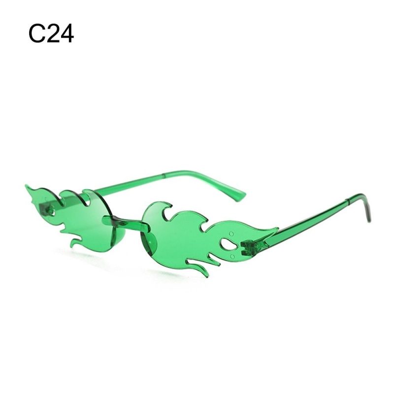 Fire Flame Sunglasses Women Designer Rimless One Piece Sun Glasses 2025 Trending gafas UV400 Shades Candy Color Party Eyewear - Image 30