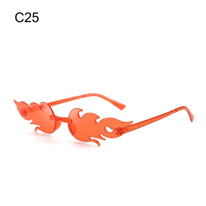 Fire Flame Sunglasses Women Designer Rimless One Piece Sun Glasses 2025 Trending gafas UV400 Shades Candy Color Party Eyewear - Image 31