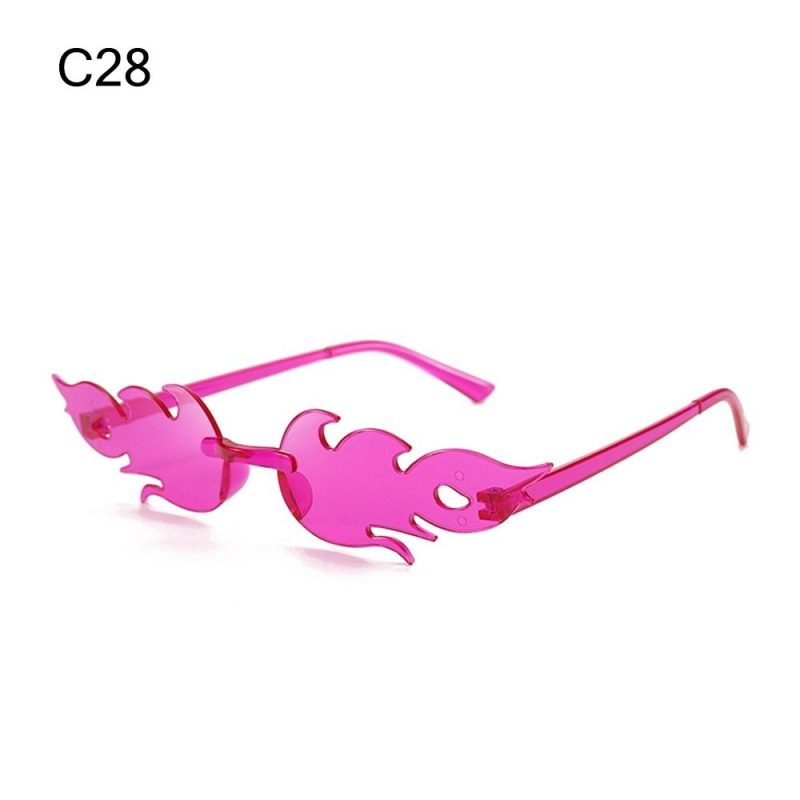 Fire Flame Sunglasses Women Designer Rimless One Piece Sun Glasses 2025 Trending gafas UV400 Shades Candy Color Party Eyewear - Image 34