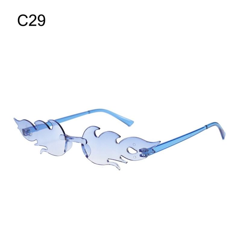 Fire Flame Sunglasses Women Designer Rimless One Piece Sun Glasses 2025 Trending gafas UV400 Shades Candy Color Party Eyewear - Image 35