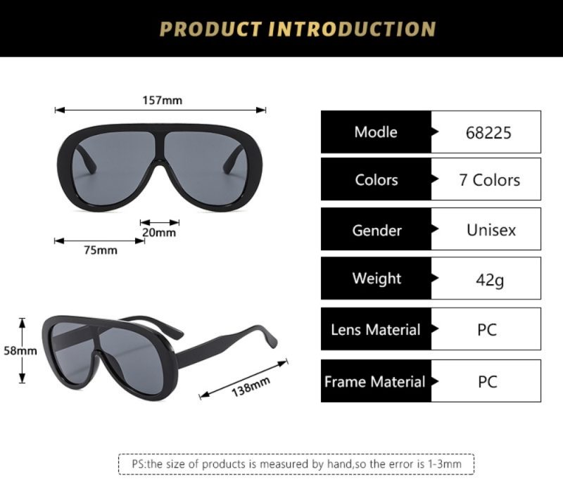 2025 New Fashion Pilot One-Piece Oversized Sunglasses Women Men Retro Luxury Designer Sun Glasses Trending Shades UV400 Eyeglass - Image 6