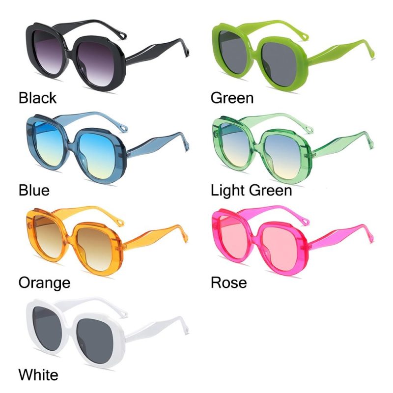 2023 New Vintage Women's Sunglasses Classic Oversized Round Frame Sun Glasses Hot Pink Shades Trendy Glasses - Image 5