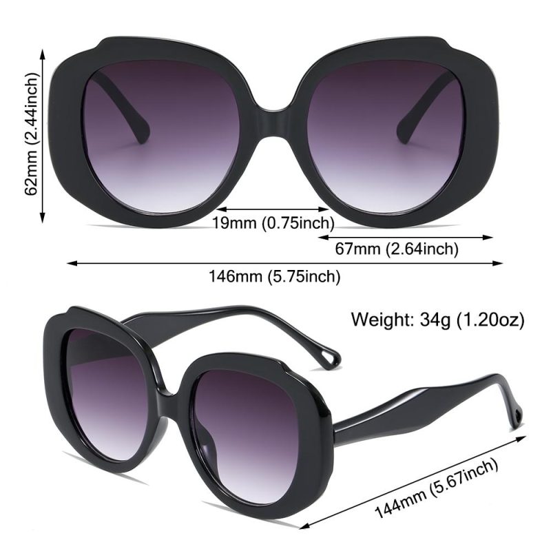 2023 New Vintage Women's Sunglasses Classic Oversized Round Frame Sun Glasses Hot Pink Shades Trendy Glasses - Image 6