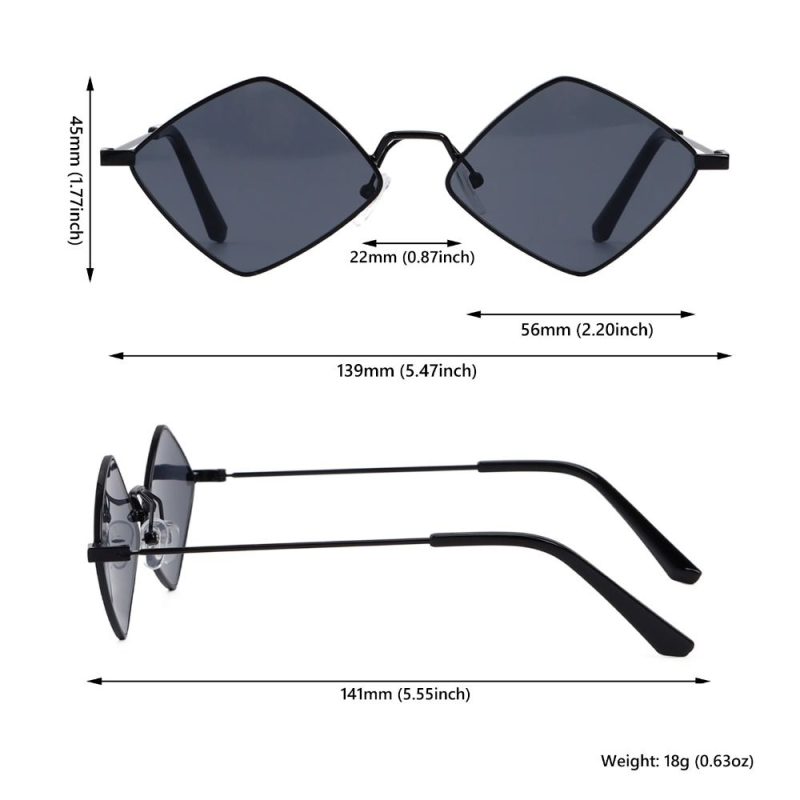 Retro Diamond Shape Sunglasses for Men Women Trendy Metal Small Quadrilateral Frame Shades UV400 Rhombus Ladies Sun Glasses - Image 6