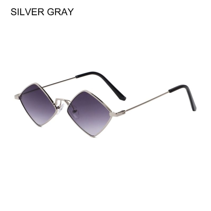 Retro Diamond Shape Sunglasses for Men Women Trendy Metal Small Quadrilateral Frame Shades UV400 Rhombus Ladies Sun Glasses - Image 7