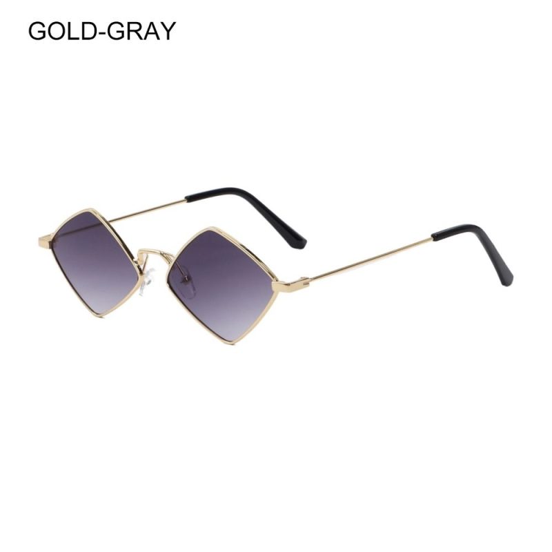 Retro Diamond Shape Sunglasses for Men Women Trendy Metal Small Quadrilateral Frame Shades UV400 Rhombus Ladies Sun Glasses - Image 13