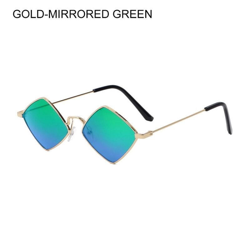 Retro Diamond Shape Sunglasses for Men Women Trendy Metal Small Quadrilateral Frame Shades UV400 Rhombus Ladies Sun Glasses - Image 14