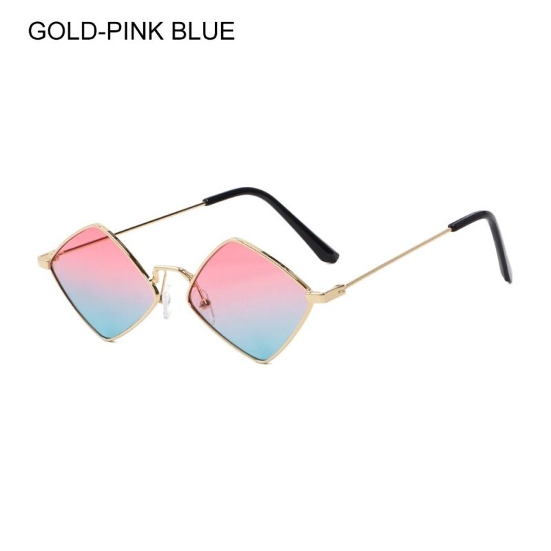 Retro Diamond Shape Sunglasses for Men Women Trendy Metal Small Quadrilateral Frame Shades UV400 Rhombus Ladies Sun Glasses - Image 18