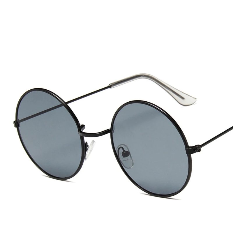 2023 Women's Alloy Mirror Sunglasses, Retro Designer Sunglasses, Pink Round Sunglasses for Women - Image 2