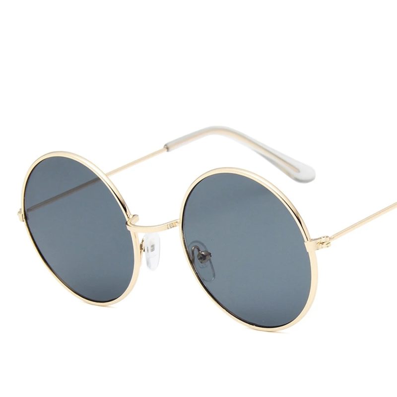 2023 Women's Alloy Mirror Sunglasses, Retro Designer Sunglasses, Pink Round Sunglasses for Women - Image 4