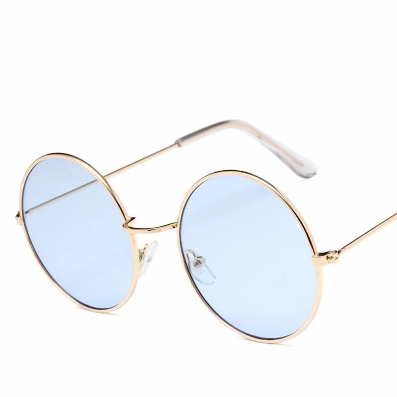 2023 Women's Alloy Mirror Sunglasses, Retro Designer Sunglasses, Pink Round Sunglasses for Women - Image 10