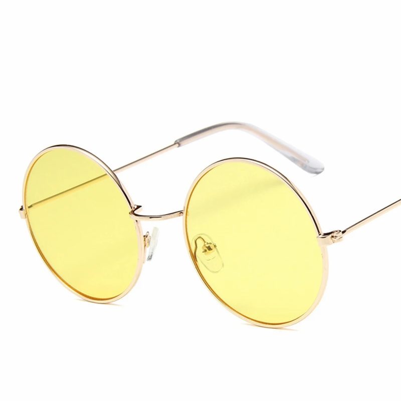 2023 Women's Alloy Mirror Sunglasses, Retro Designer Sunglasses, Pink Round Sunglasses for Women - Image 12