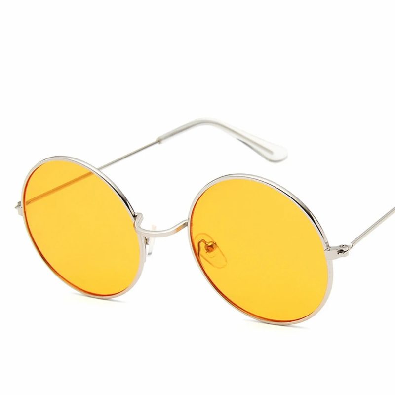 2023 Women's Alloy Mirror Sunglasses, Retro Designer Sunglasses, Pink Round Sunglasses for Women - Image 14