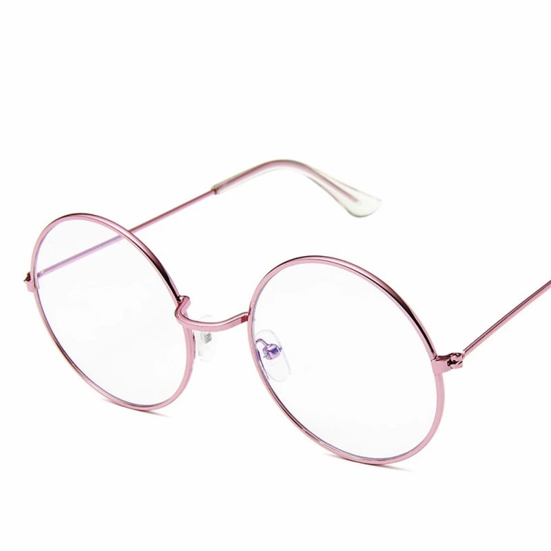 2023 Women's Alloy Mirror Sunglasses, Retro Designer Sunglasses, Pink Round Sunglasses for Women - Image 22