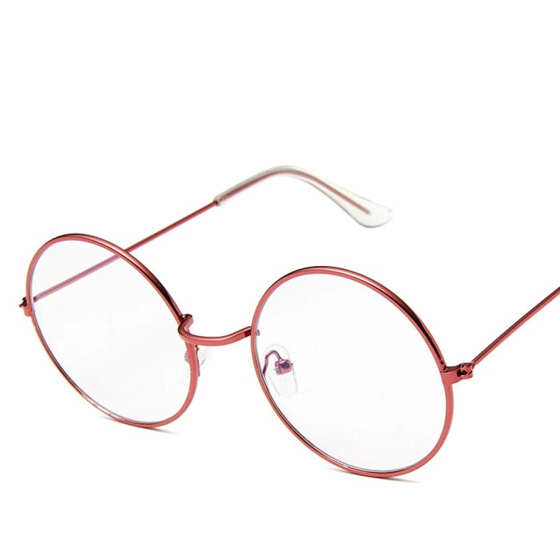 2023 Women's Alloy Mirror Sunglasses, Retro Designer Sunglasses, Pink Round Sunglasses for Women - Image 23