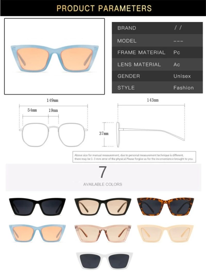 Vintage Cat Eye Sunglasses Women Square Small Frame Sun Glasses Female Brand Designer Retro Shades Fashion Oculos De Sol - Image 5
