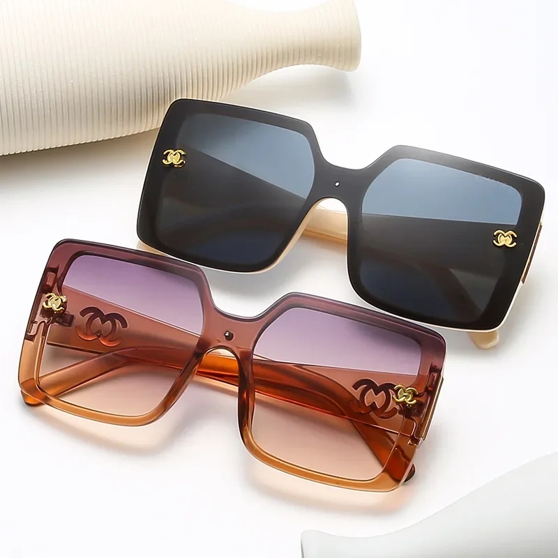 2024 Women's Retro Glasses Oversized Driving glasses Luxury brand Designer Sunglasses UV400 Women's Gradient Shade Oculos De Sol - Image 3
