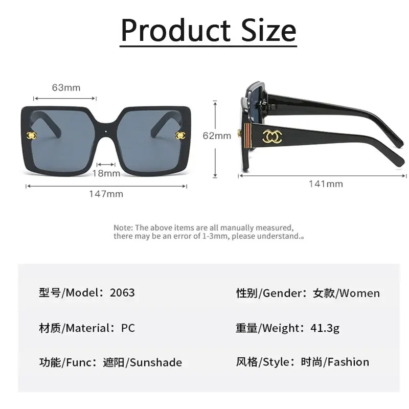 2024 Women's Retro Glasses Oversized Driving glasses Luxury brand Designer Sunglasses UV400 Women's Gradient Shade Oculos De Sol - Image 5