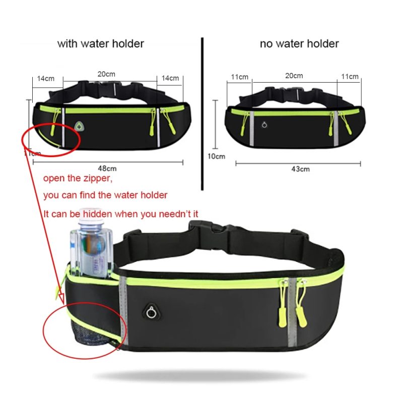 Running Bag Nylon Waist Phone Bag Men Women Waterproof Gym Fitness Bag Hold Water Cycling Phone Case Outdoor Sport Belt Portable - Image 2