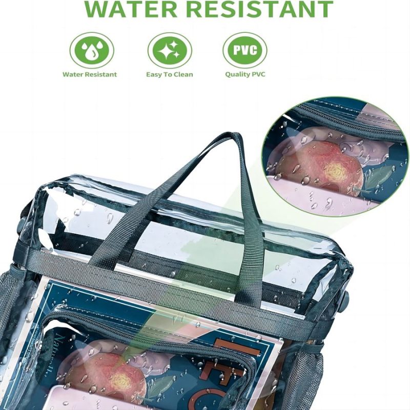 Large Capacity Transparent Tote Travel Bag, Transparent Lunch Bag for Men and Women, Suitable for Work Travel Holiday Sports - Image 4