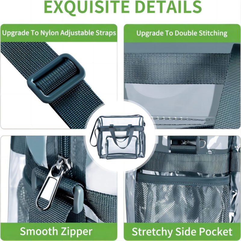 Large Capacity Transparent Tote Travel Bag, Transparent Lunch Bag for Men and Women, Suitable for Work Travel Holiday Sports - Image 5