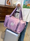 Double-layer expandable large-capacity luggage bag, new multi-functional foldable portable gym bag, sports travel bag-tan