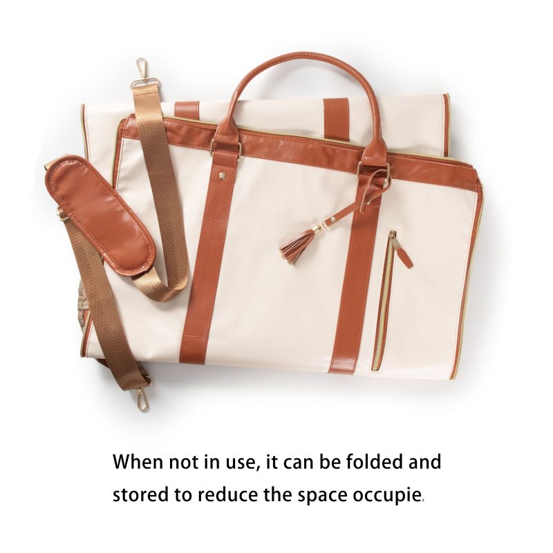Lucshy Travel Bag PU Leather Travel Garment Bag Large Capacity Foldable Storage Bag Fashion Outdoor Sports Waterproof Handbag - Image 4
