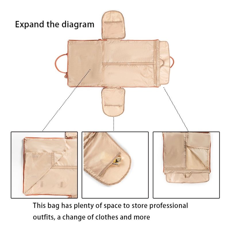 Lucshy Travel Bag PU Leather Travel Garment Bag Large Capacity Foldable Storage Bag Fashion Outdoor Sports Waterproof Handbag - Image 5