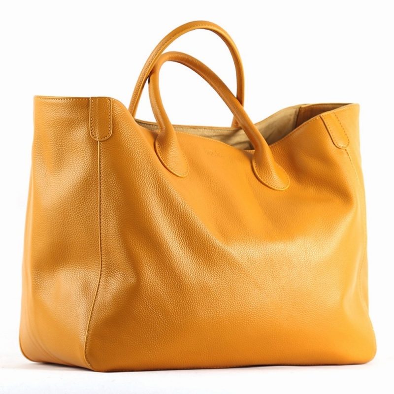 MS Oversized 41cm Big Women Tote Bag 100% Natural Leather Top Cow Hide Leather Handbag Luxury Lady Travel Bag Daily 2023 New - Image 4