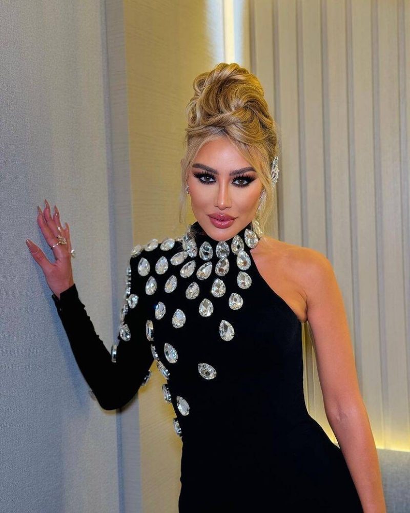 Fashion Women Celebrity Sexy Single Sleeve Rhinestone Black Maxi Long Bodycon Bandage Dress Elegant Evening Club Party Dress - Image 5