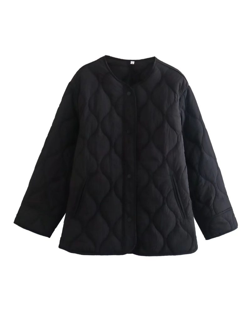 TRAFZA Streetwear Armygreen Oversized Long Jackets Women Long Sleeve O Neck Single Buttons Autumn Winter Coats Casual Outwears - Image 7
