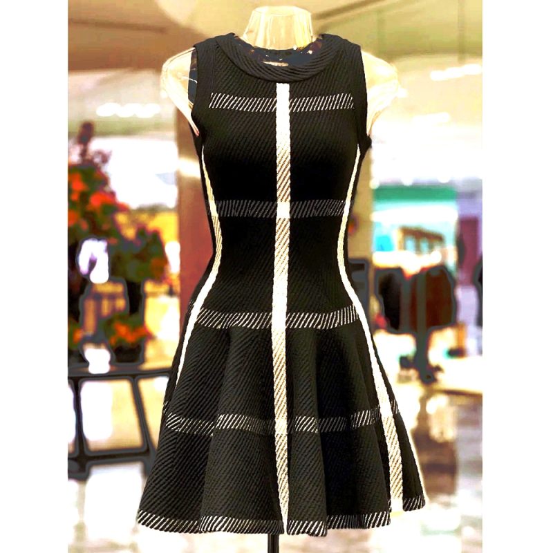 2025 Summer New In Luxury Brand Design Knit Black Dress For Women Sleeveless Vestidos Evening Party Birthday Short Skirt Clothes