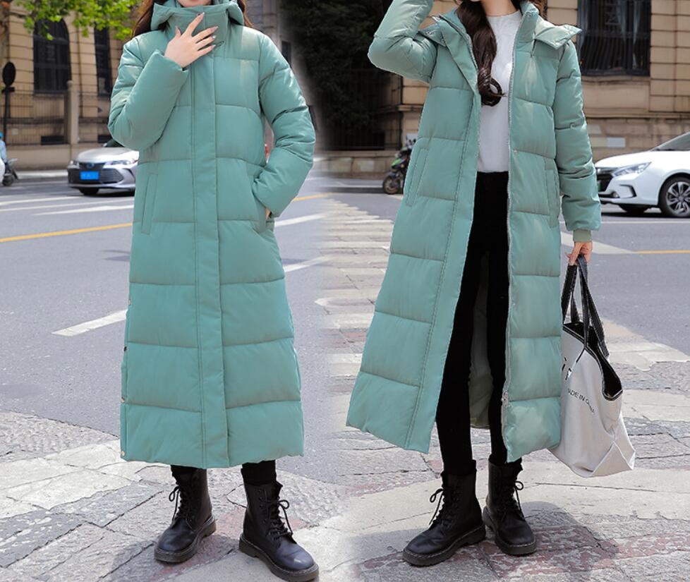 Autumn/Winter New Fashion Long Sleeved Hooded Zipper Solid Color Slim Fit Long Version Jacket For Women,4 Colors - Image 4