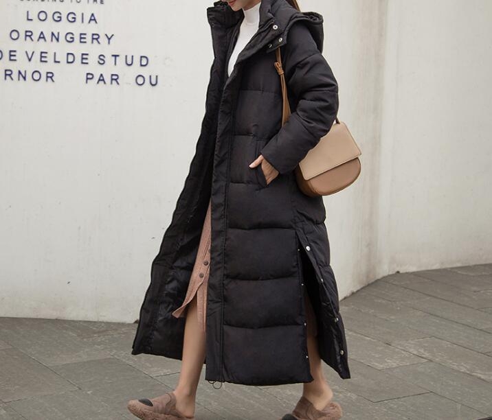 Autumn/Winter New Fashion Long Sleeved Hooded Zipper Solid Color Slim Fit Long Version Jacket For Women,4 Colors - Image 8