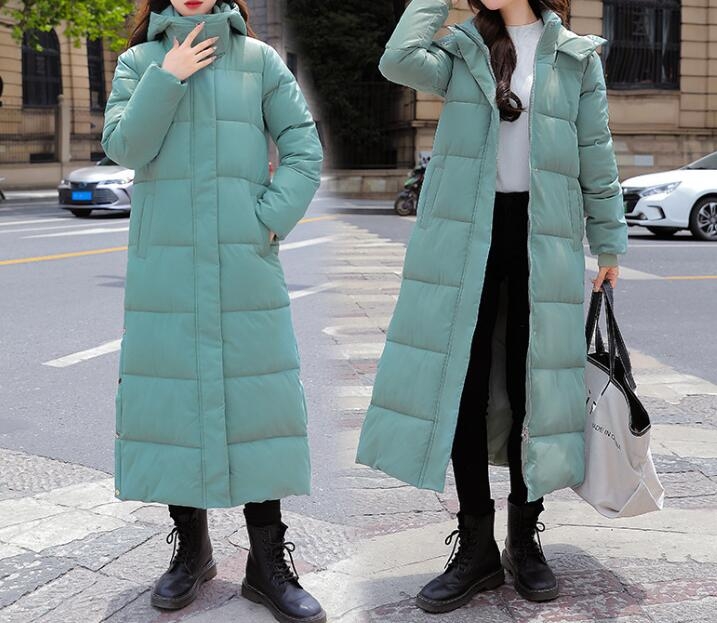 Autumn/Winter New Fashion Long Sleeved Hooded Zipper Solid Color Slim Fit Long Version Jacket For Women,4 Colors - Image 9