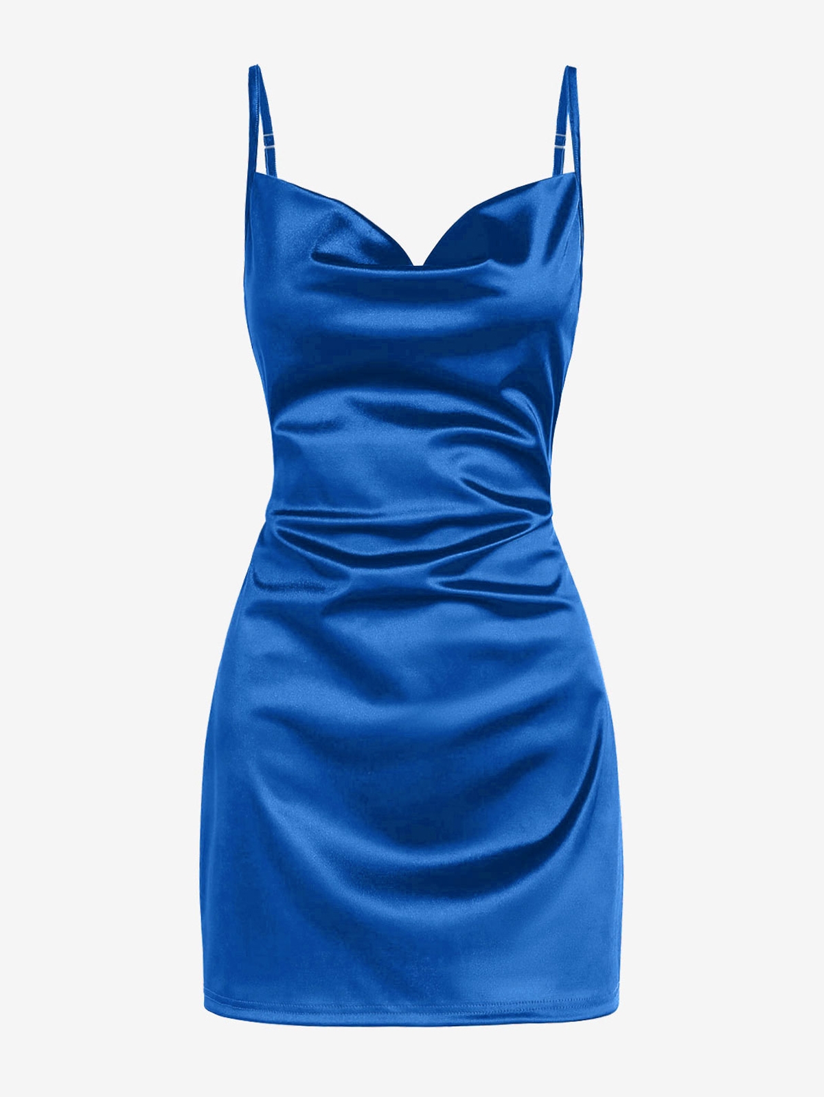 Women's Sexy Satin Dress Spaghetti Strap Slip Nightwear Side Slit Cocktail Party Dress Silky Solid Asymmetric Mini Dresses 2024 - Image 8