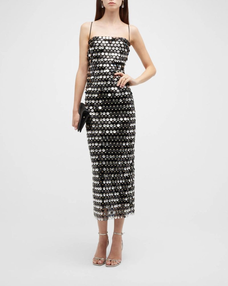 Women's Sparkling Sexy Slim Sequin Dress, Spaghetti Strap, Sleeveless, Sling Cocktail Dress, Long Party Gown, Elegant, Luxury, C - Image 6