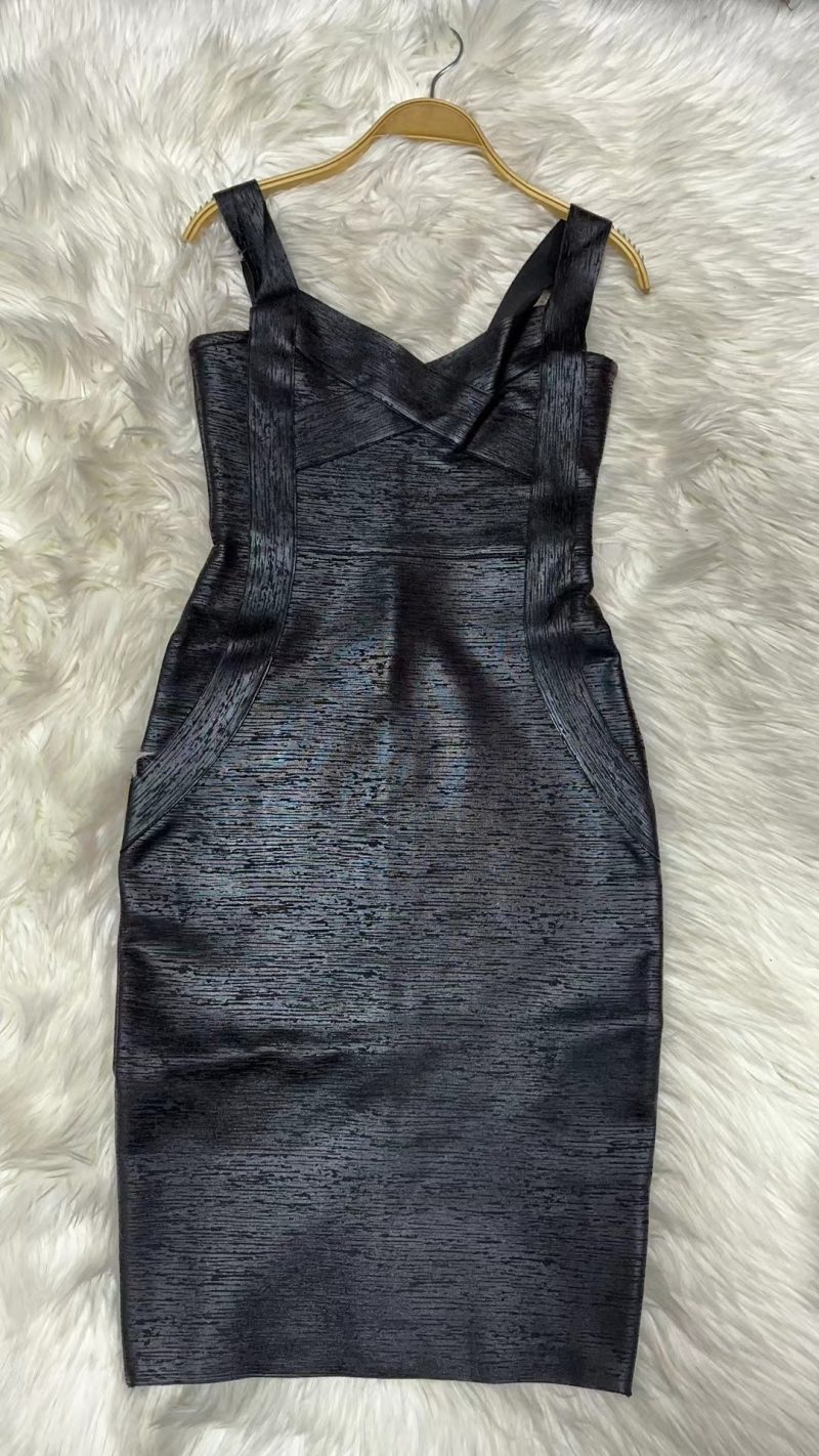 High Quality Women Sleeveless Rayon Bandage Dress Celebrity Elegant Green Purple Pink Bodycon Cocktail Party Dress Vestidos - Image 6