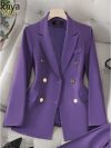 Formal Blazer for Women, Female Business Work Wear Coat, Orange, Pink, Coffee, Purple, New Arrival, Autumn, Winter