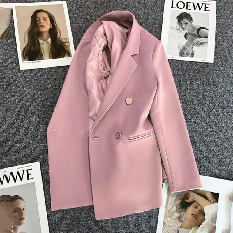 Office Blazers For Women 2023 Casual Fashion Long Sleeve New White Black Single Button Jackets Coats Blazer - Image 3