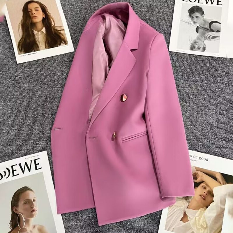 Office Blazers For Women 2023 Casual Fashion Long Sleeve New White Black Single Button Jackets Coats Blazer - Image 4