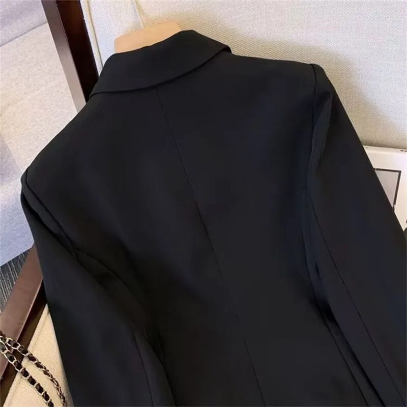 Office Lady Slim Blazer for Women, Long Sleeve Coats, Black Jackets, Casual Outerwear, Fall, Winter Fashion, 2023 - Image 5