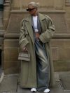 Retro Single-Breasted Lapel Long Coats Women Casual Loose Solid Woolen Coat With Belt Pockets Female Winter Chic Street Outwear