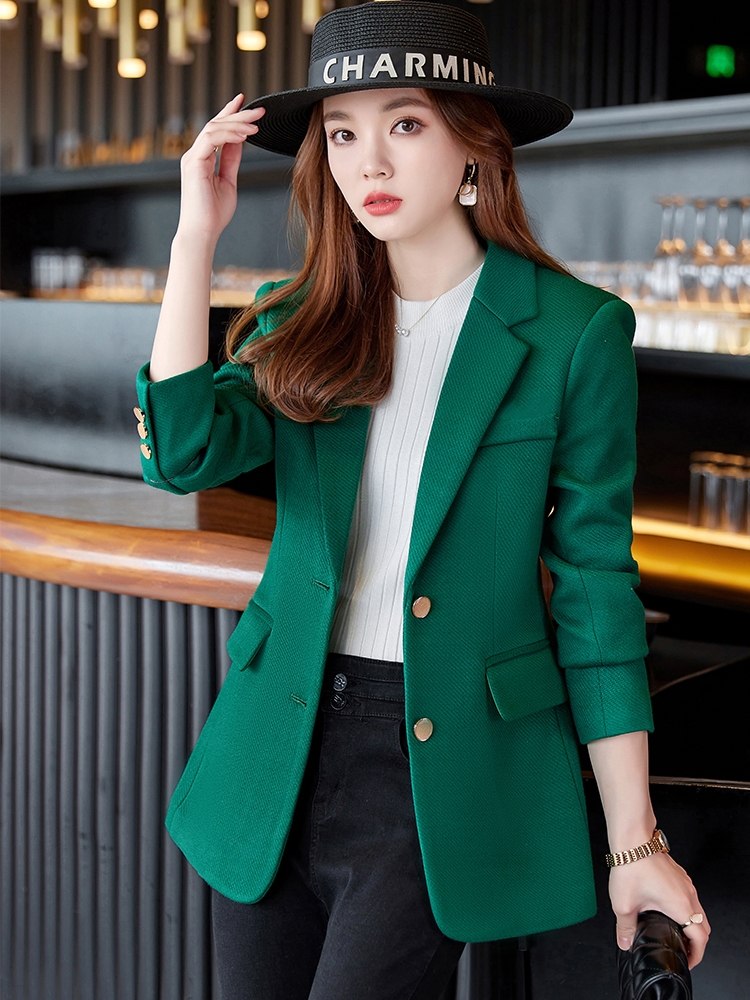 Fashion Ladies Blazer Women Green Black Khaki Long Sleeve Female Business Work Wear Slim Formal Jacket For Autumn Winter - Image 5