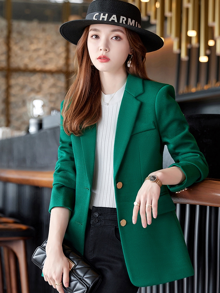 Fashion Ladies Blazer Women Green Black Khaki Long Sleeve Female Business Work Wear Slim Formal Jacket For Autumn Winter - Image 6
