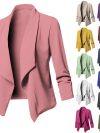 Women OL Blazers Oversized S-5XL Female Notched Long Sleeve Pleated Slim Business Workwear Cardigan Blazers Coats ZC545