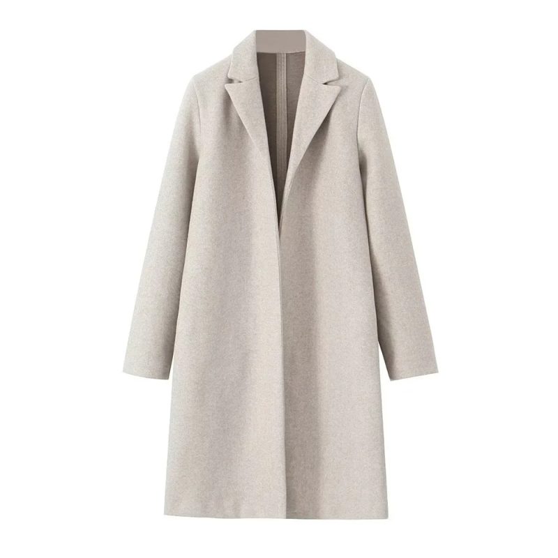 Willshela Women Fashion Solid Open Stitch Long Trench Coats Vintage V-Neck Full Sleeves Female Chic Lady Outfits - Image 7